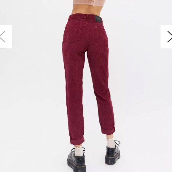 NWT Burgundy corduroy high-rise “mom” pants BDG Urban Outfitters - Picture 3 of 12